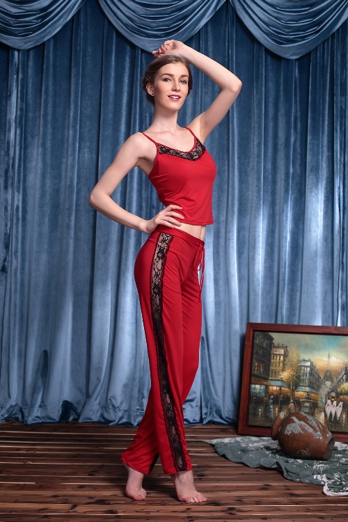 F56300-1 2 Piece Red Nightgown